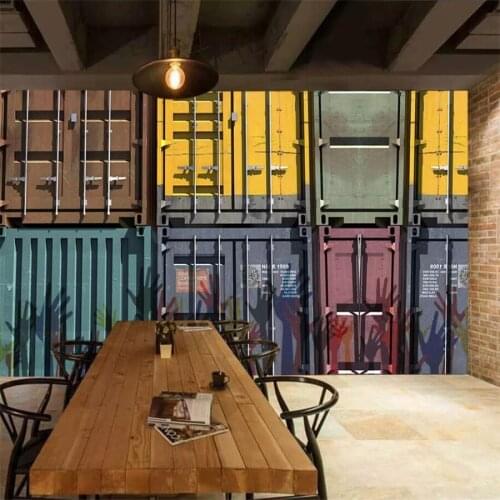Beibehang Custom wallpaper 3d photo murals retro nostalgic container featuring bar hotel creative TV background wall paper mural