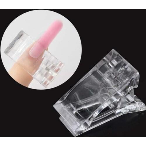 5pcs Nail Art Finger Extension Gel Fixed Clip Plastic Nail Tweezers False Nails Quick Building Mold UV LED Gel Nail Art Tools