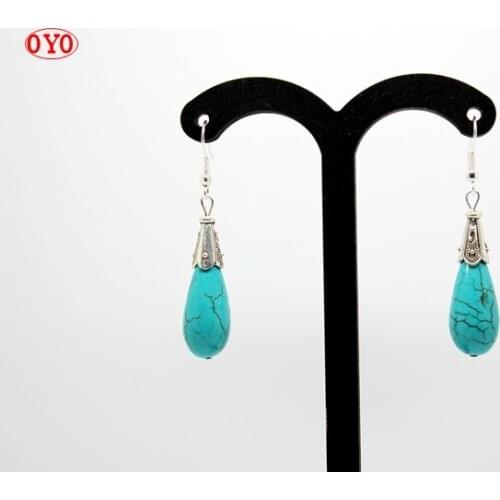 925 silverwork ethnic style jewelry woman earrings turquoise earrings