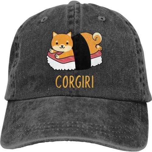 Corgiri Baseball Cap Men Sushi Corgi Kwaii Dog Humor Foods Caps colors Women Summer Snapback Caps