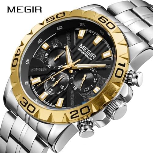 Newest MEGIR Watch Men Chronograph Quartz Business Mens Watches Top Brand Luxury Waterproof Wrist Watch Reloj Hombre Saat 2020