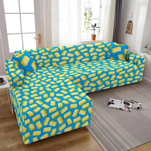 Summer Sofa Cover Geometric Couch Cover Elastic Sofa Cover for Living Room Colorful L Shaped Chaise Longue Sofa Slipcover Covers