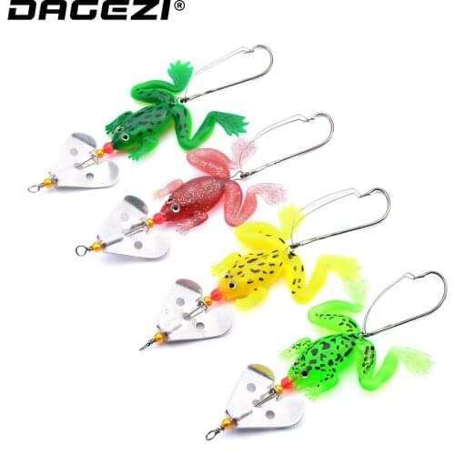 DAGEZI 1pcs 7cm/6g Soft Fishing Lure Artificial Fishing Silicone Bait Frog Lure with Hook Soft Fishing Frog Lures fishing Tackle