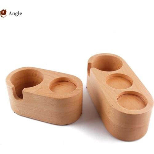 58mm coffee filter tamper holder solide wood Espresso tamper mat stand coffee maker support base rack coffee accessories