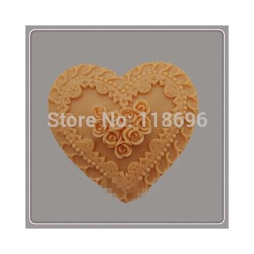 Soap Mold Cake Decoration Mold Manual Handmade Soap Mold Wholesale Valentines Day DIY Hear Shaped Flower Moulds Rubber Silicone