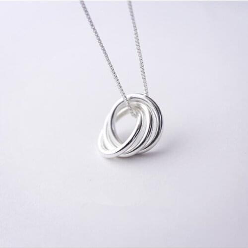 Personality Popular Fashion Temperament 925 Sterling Silver Jewelry Tricyclic Love Simple Clavicle Chain Pendant Necklace H296