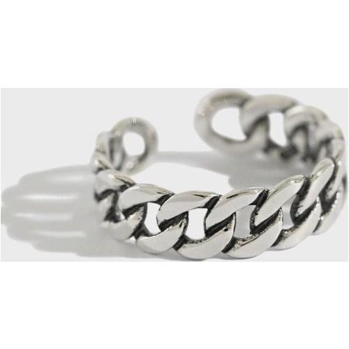 July Dream Simple Jewelry 925 Sterling Silver Rings for Women Vintage Chain Style Stackable Elegant Adjustable Fine Jewelry