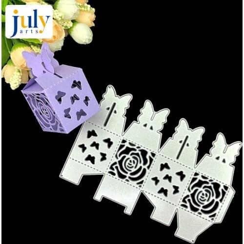 Julyarts Dies Scrapbooking Templates Butterfly Flower Gift Box Carbon Steel Cutting Dies New 2019