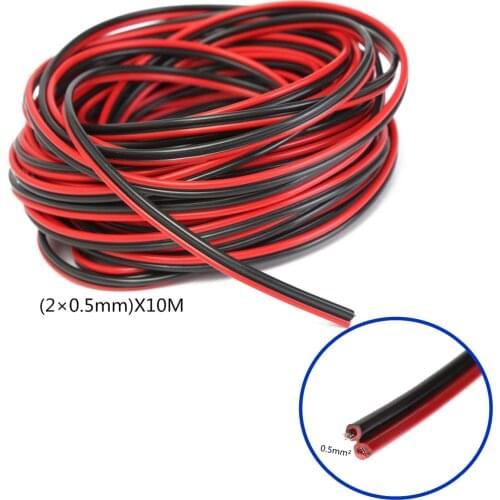 LEORY Red And Black Speaker Cable 10m 2*0.5mm Audio Core Wire For Home Stereo HiFi/Car Audio System
