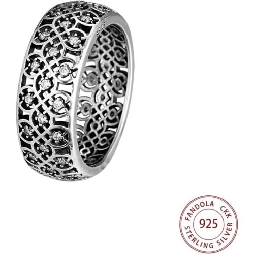 CKK Decorative Ring 925 Sterling Silver Clear CZ Wedding Original Rings for women Silver 925 anillos mujer Fine Jewelry