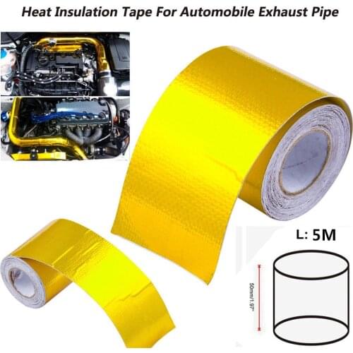 5M Car Auto Motorcycle Refit Thermal Insulation Band Engine Exhaust Pipe Heat Intake Wrap Roll Shield Protection Decorative Tape