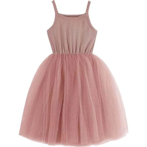 1-8 Years Old Baby Girl Fashion Princess Dresses for Summer Childrens Clothing of Kids Sling Mesh Dress