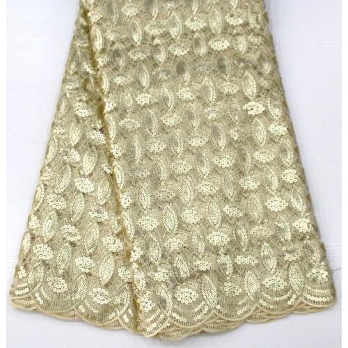 Nigerian Lace Fabrics Latest Swiss Voile 2018 Gold Sequins Swiss Voile Lace In Switzerland African Lace Material With Sequins