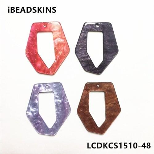 New arrival! 41x35mm 50pcs/lot acetic acid imitate Starry sky effect Cone-shape charm for earring/Jewelry DIY(As shown)