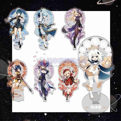 HOT Genshin Impact Hot Game Anime Stand Figure Model Desktop Decor Gifts Traveler Venti Paimon Barbara Kaeya Collection Holiday