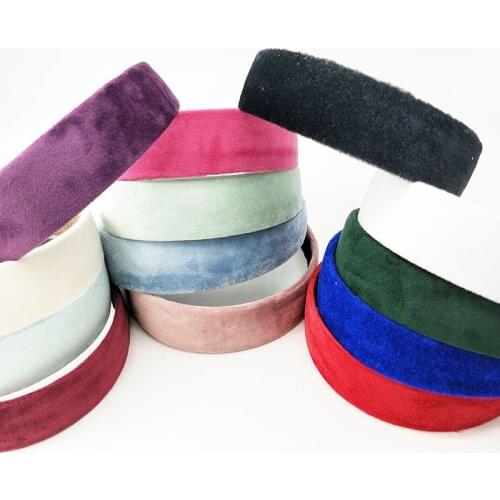 3.1cm Simple Velvet Hairbands,Plain Fashion Brimmed Headbands, Elegant Hair Accessories For Women,Handmade Comfortable HairBand