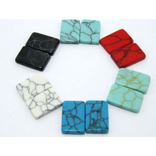 Rectangular stone 12X8mm mixed color rectangular flat turquoise stone