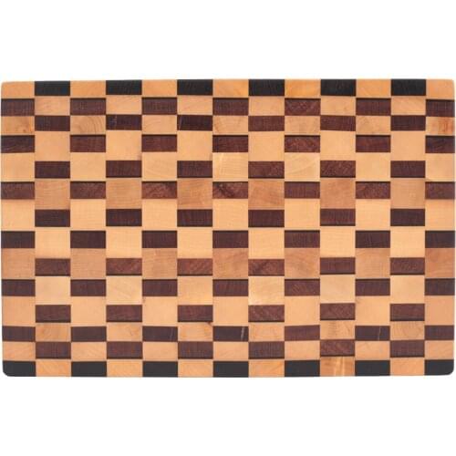 Soandora End Grain Cutting Board Oak Wenge Plaids Pattern