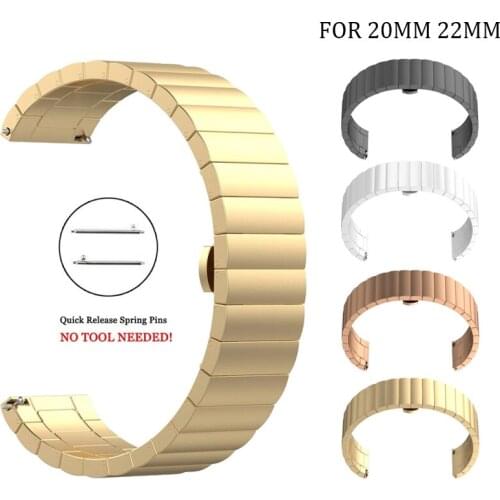 Stainless steel Watchband For Garmin Vivoactive 3/4 Forerunner 245 645 Music Strap For Garmin Venu Bracelet Wrist Band 22mm 20mm