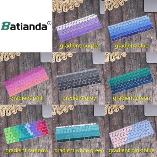 Silicone Keyboard Cover Skin for New Macbook Air 13 13.3" with Retina Display & Touch ID Model A1932 Senerity Blue to Solid Pink