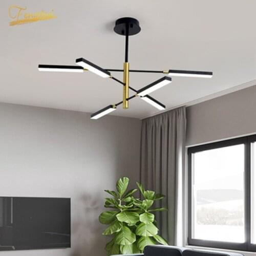 Nordic Creative Minimalist LED Chandelier Lighting Modern Acrylic LOTF Chandelier Study Bedroom Kitchen Living Room Chandeliers