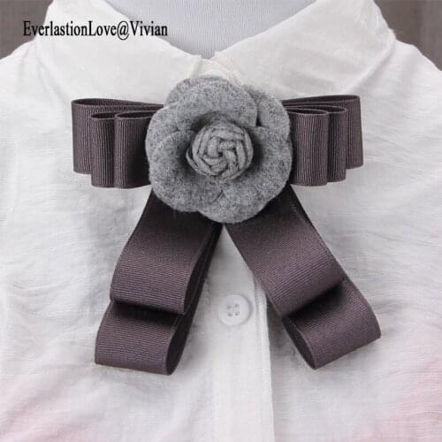 SUQI fabric Brooches Pin brooches for women trendy bow rose flower Broohes Joker Fashion Handmade Bow Brooch High-end Corsage