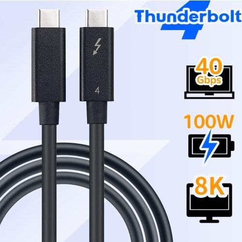 Thunderbolt 4 cable 8K Certified 40Gbps Active USB C Thunderbolt 4 Cable 2M with 100W Charging 8K Video Thunderbolt 3 compatible