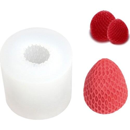 Three-dimensional Strawberry Silicone Mold Cake Decoration DIY Chocolate Handmade Candle Dessert Fondant
