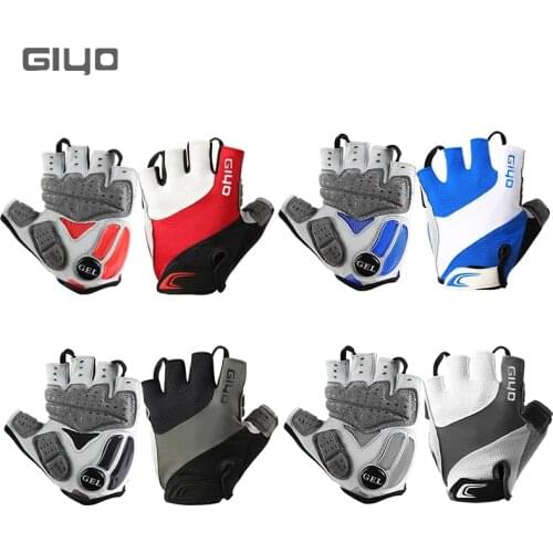Giyo Cycling Fingerless Gloves Bicycle Half Finger Gel Gloves Lycra Fabric Short Gloves Outdoor Accessories for MTB Road Bike