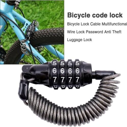Bicycle Lock Bicycle Multi-function Wire Lock Password Anti-theft Lock Bicycle Luggage Lock Riding Portable Accessories