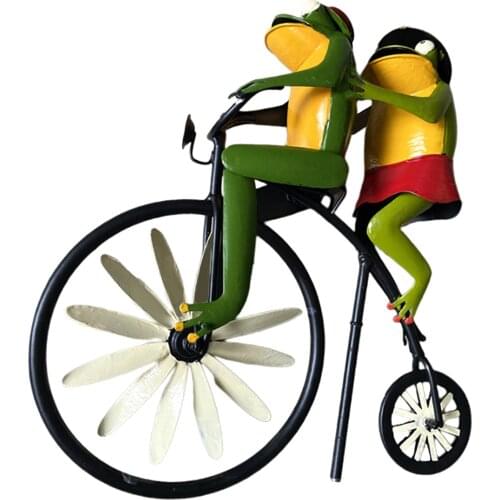 Vintage Bike Wind Spinner Frog on Bike Windmill Outdoor Backyard Decor