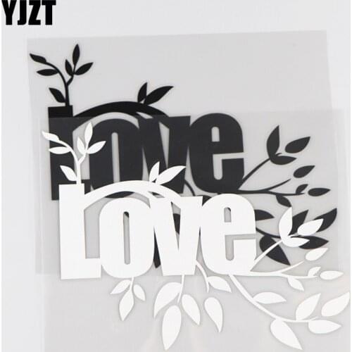 YJZT 17×12.8CM Art Fashion Vinyl Decal Car Sticker Cartoon Love Word Decorates Black/Silver 4C-0537