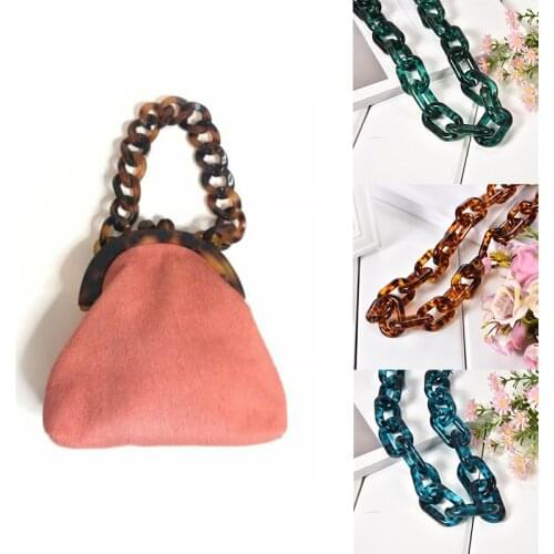 Women Resin Leopard Print Handbag Strap Detachable Bag Handle Replacement Bags Strap Acrylic Shoulder Strap Bag Accessories