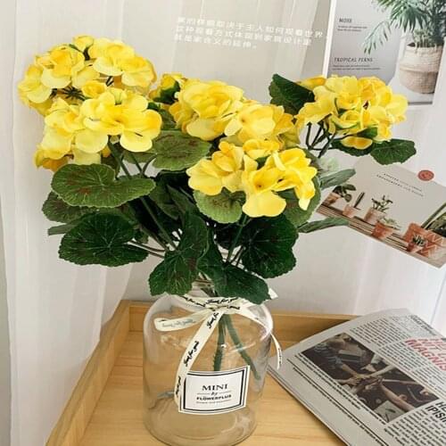 1*Artificialr Geranium Red Pink Flowers Plant Artificia Plants Artificial Flower Party Living Room Bedroom Decoration-Creatived