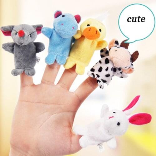 10pcs/set Family Finger Puppet Plush Toys Dolls Cartoon Animal Biological Child Infant Baby Favor For Children Lovely Cute Gifts