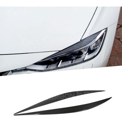 2 PCS 4 Series Carbon Fiber Front HeadLamp Eyelids Eyebrows Trims Sticker for BMW F32 F33 F36 F82 F83 Car Styling