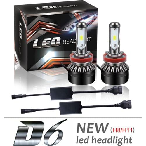 2pcs/set H8 / H9 / H11 60W 10000LM 6000K LED Car Headlight Kit Automobile Fog Lamp Bulbs 2021
