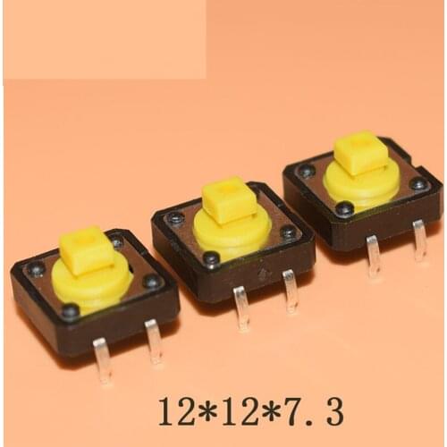 20pcs 12*12*7.3 Insert the foot yellow Micro switch