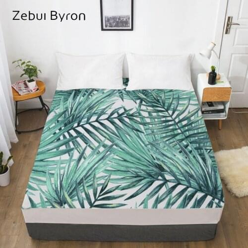 3D HD Digital Print Custom Bed Sheet With Elastic,Fitted Sheet Twin/Full/Queen/King,Nordic eucalyptus Mattress Cover 150/160x200