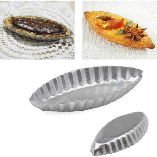 5/10Pcs Large Aluminum Alloy Egg Tart Mold DIY Boat-shaped Cake Baking Mold Cupcake Mold Kitchen Bakeware Tools