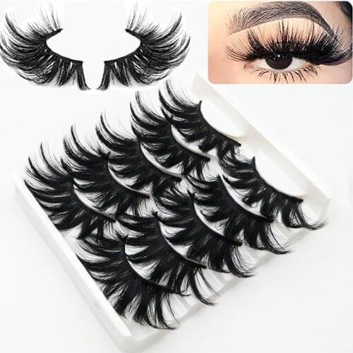 5 pairs of 25mm false eyelashes natural soft eyelashes 6D false eyelashes dance mink eyelash makeup tool