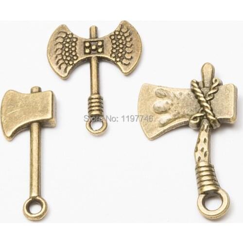 Charms Hatchet Knife Pendant Vintage Golden Pendant Fit DIY Jewelry Necklace Making Fashion Cool Gift For Man Hip Hop Boy 5pcs