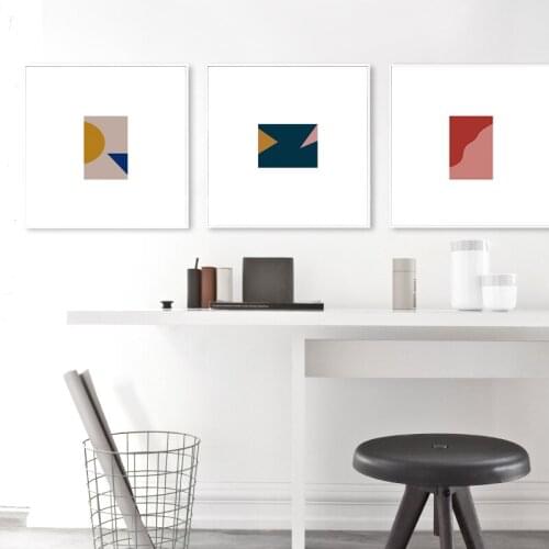 Abstract Geometric Graphic White Canvas Painting Scandinavia Styles Wall Art Picture Posters Prints for Living Room Home Decor
