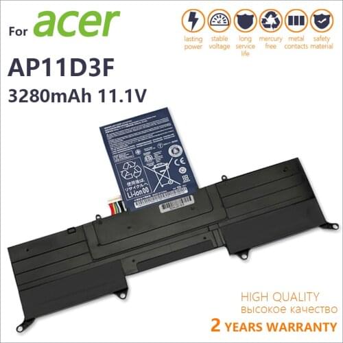 Genuine new AP11D3F Battery For Acer Aspire S3 S3-951 S3-391 MS2346 AP11D3F AP11D4F 3ICP5/65/88 3ICP5/67/90 11.1V 3280mAh
