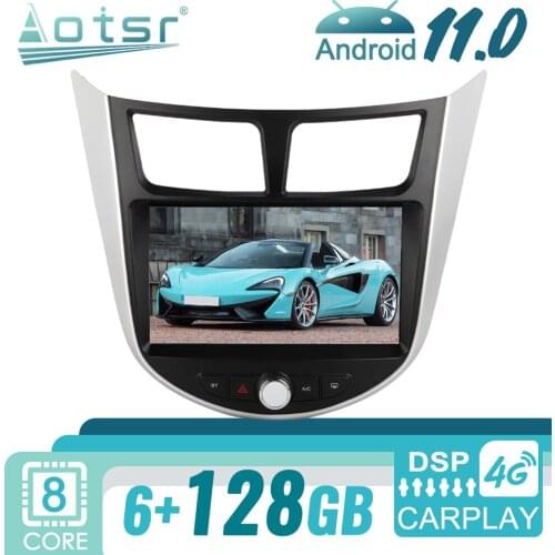 For Hyundai Solaris Verna 2010 - 2016 Android Car Radio GPS Navigation Multimedia Player Stereo 2 Din Autoradio Head Unit Screen
