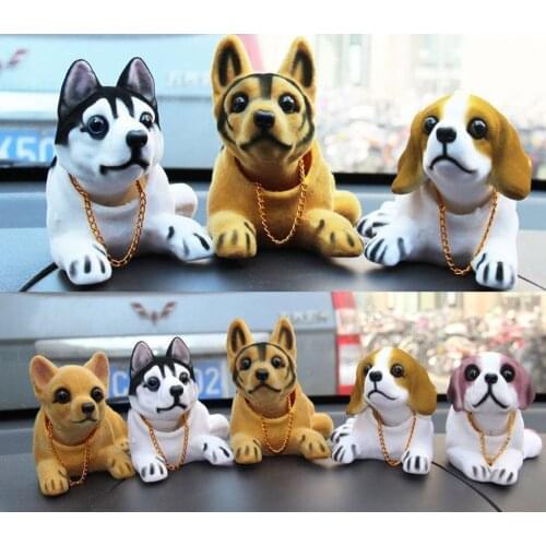 Beagle Nodding Dog Ornaments Mini Bobble Head Toys for Car Decoration