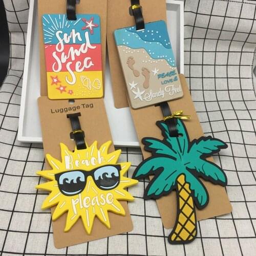 Luggage Tag Silicone Cartoon Cute Fruits Food Beach Style Suitcase Tags Name Address Holder Baggage Boarding Tags Label