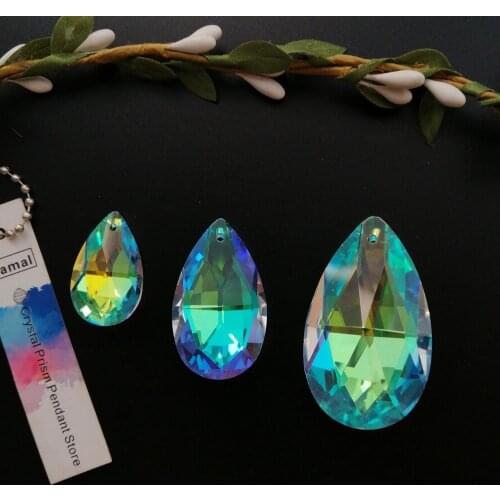 Camal 2pcs 28/38/48mm AB Color WaterDrops K9 Crystal Pendant Prisms Chandelier SunCatcher Lamp Lighting Parts Hanging Craft DIY