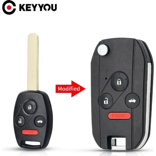 KEYYOU 20x For Honda Accord Civic 2006 2007 2008 2009 2010 2011 CRV 2018 Pilot Modified Replace Key Shell Case 2/3/4 Buttons