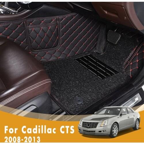 RHD Luxury Double Layer Wire Loop Car Floor Mats For Cadillac CTS 2013 2012 2011 2010 2009 2008 Protect Accessory Carpets Pedal